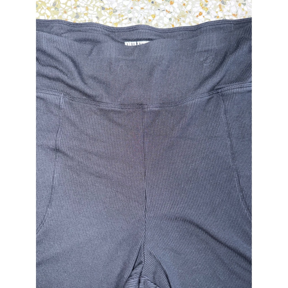 Duluth Trading Co Womens XL Black Ribbed Knit Crop Pants Wide Leg Modal Z4 - Picture 4 of 10